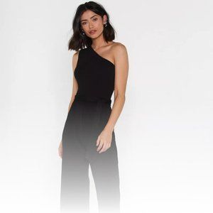 NastyGal One Shoulder Wide Leg Jumpsuit